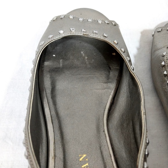 Cole Haan Silver Studded Open-Toed Flats - Picture 6 of 8